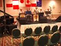 jim robinson (88) leads kansas city banjo band in cocktails for two rehearsal. left to righr: holland white, frank rossi, ralph potter, joan kemp and jim robinson. ruthellen robinson on piano.