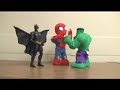 Batman Dark Knight vs. Marvel FUNNY , Toy Review Mike Mozart, I'm a Marvel I'm a DC, Incredible Hulk, Spiderman Spider man JeepersMedia Jeepers Media