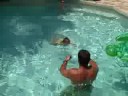 Connor and Meredith Swimming the length of the pool Connor and Meredith Swimming the length of the pool
