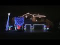 Animated Christmas light display using over 30,000 LED and 400 strobe lights.  Music is broadcasted over short range FM so viewers don't need to leave the vehicle to hear the music.