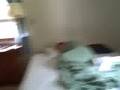 sleeping person vs. big green ball