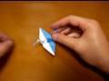 origami crane of two colors 2