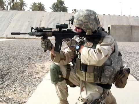 M4SOPMOD - US NAVY MP shooting the WCI muzzle brake on a M4 SOPMOD.