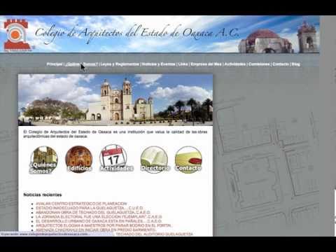 Página Web del Colegio de Arquitectos del Estado de Oaxaca