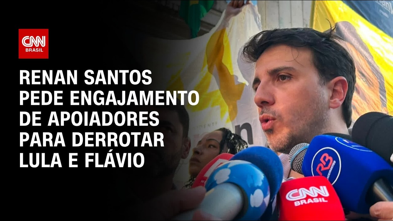 Renan Santos lança campanha e pede engajamento de apoiadores para derrotar Lula e Flávio | AGORA CNN