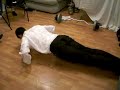 push ups, hits face on the floor, painful