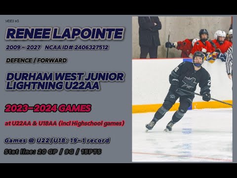 Renee Lapointe (2009 - 2027) 2023-24 call ups to U22AA & U18AA
