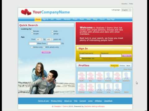 Site index page customization in SkaDate Dating Software