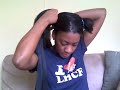 Braidout Tutorial - Satin Scarf and 3 Single Braids/ Plaits - Fast & Easy
