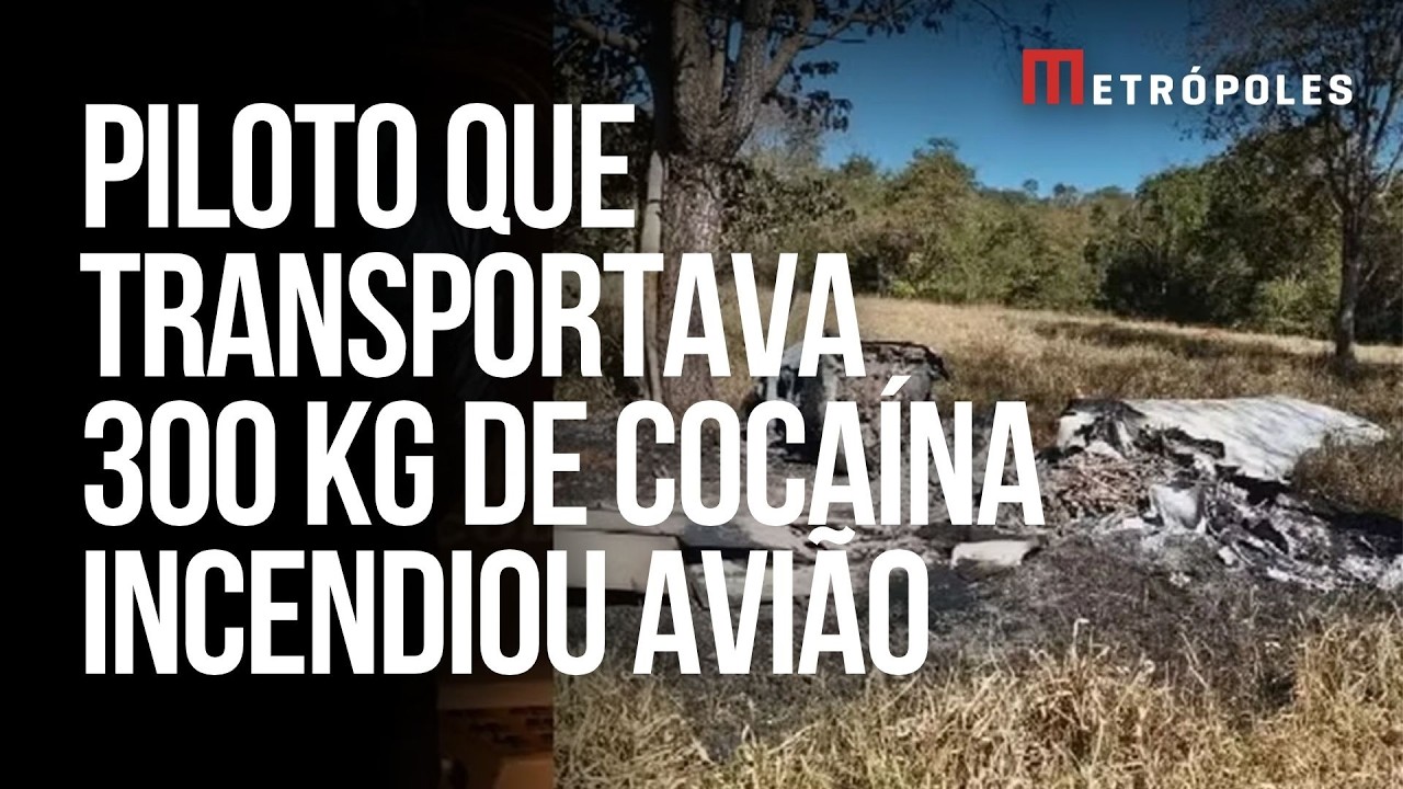 GO: piloto dos 300 kg de cocaína incendiou avião para destruir provas