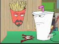 master shake from aqua teen hunger force clips and then some drum and bass.