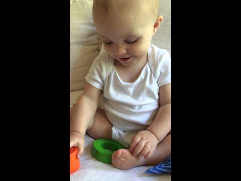 Collins playing with her Haba blocks. Loves them! 10 months