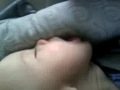 Funny Sleeping Baby Licking Car Seat
