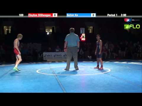 sodan - 7th Place Match match of the 2013 USAW Junior Freestyle Nationals with Clayton Stillwagon from Montana vs Sodan Ka from Minnesota at 100 lbs. Copyright USA W...
