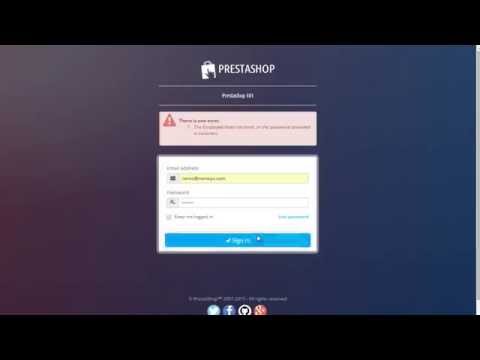 how to login to prestashop back office