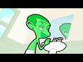 Mr Bean has no hot water left for a bath. He steals water from his upstairs neighbour but when she dyes her hair green it turns Mr Bean green all over.