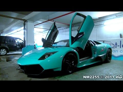 SV - Full HD 1080p Video By NM2255: Turquoise Lamborghini Murcièlago LP670-4 SV SuperVeloce! In this video you can hear the starting up of the 6.5 liter V12 engin...