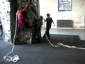 Aidan on a climbing wall