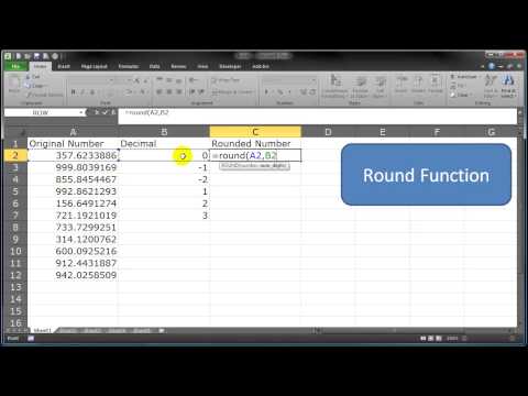 how to use the round function in excel