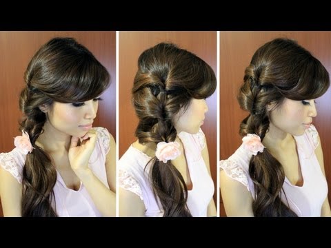 Fancy Loop Ponytail Hairstyle for Medium Long Hair Tutorial
