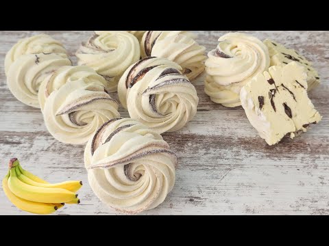Банановый 🍌зефир с 🍫 шоколадом! Без желатина и красителей! 100% получается! Заварной зефир!