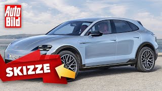 Porsche Macan (2022) | An welchen Porsche erinnert dieses mögliche Design des E-Macan? | Skizze by Auto Bild