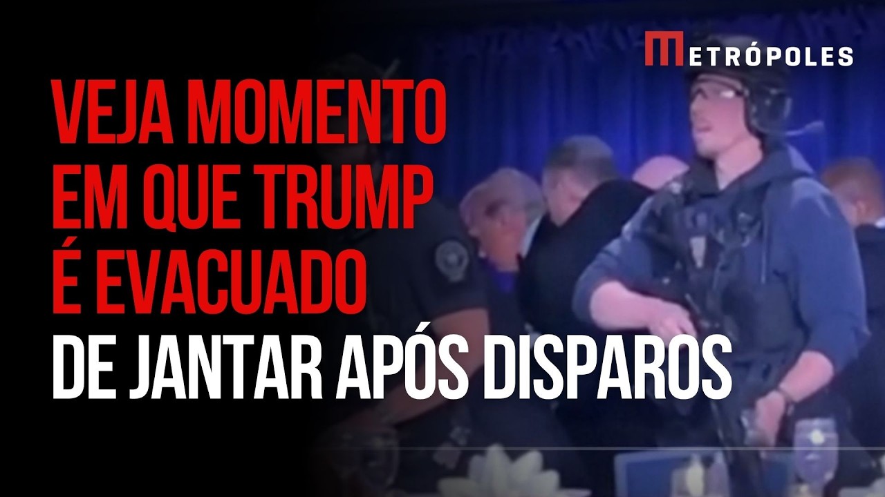 Veja momento em que Donald Trump é evacuado do jantar dos correspondentes após disparos