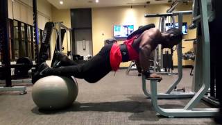 Advanced Elevated Push Ups On An Exercise Ball