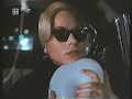 Theresa Russell trying to pop balloon.