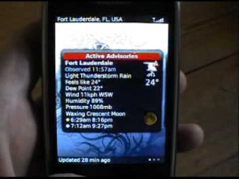 BerryWeather v1.5 For BlackBerry Now Available With Radar Maps And GPS YouTube Preview Image