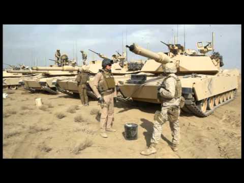 M1A1 Abrams US Marines Corp main battle Tank Firing in Afghanistan Helmand