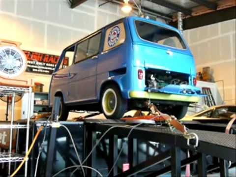 Micro-van dyno day. 360cc 2 stroke Subaru 360 van burning up the rollers Micro-van dyno day. 360cc 2 stroke Subaru 360 van burning up the rollers