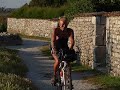 Veerle cycling in Talmont-sur-Gironde