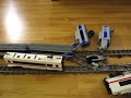 My LEGO 9V TGV and ICE 3 train models were speeding around double track long curves layout, but then the operator of the crossover switch made a small mistake and caused a big crash. ;-) No minifigs were harmed in making this video. Thanks and enjoy!