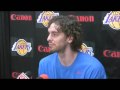 Pau Gasol addresses the Spanish speaking media