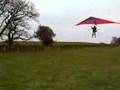 Foot launch powered hang glider nil wind landing