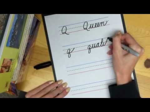 how to draw a cursive q
