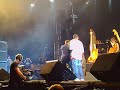this was an awesome show that finished the first way out west festival in gothenburg, sweden.
kanye suddenly had peter bjorn & john join him onstage to play  their  hit 