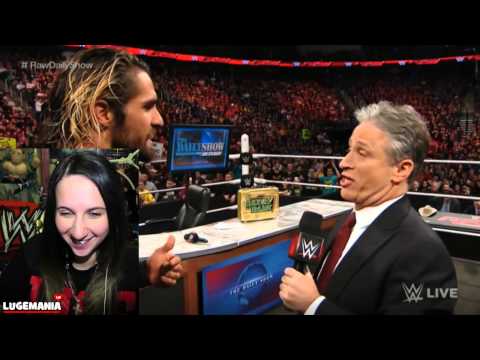 WWE Raw 3/2/15 Jon Stewart confronts Seth Rollins