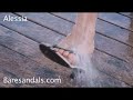 Baresandals.com - Alessia's flip flops in shower