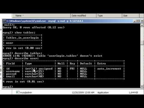 how to create mysql database