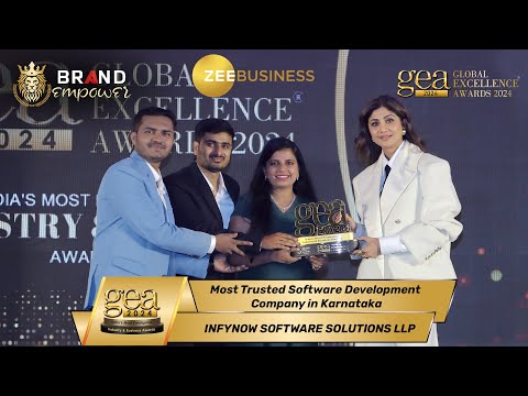 Infynow Software Solutions LLP wins Most Trusted Software Development Company in Karnataka award at Zee Business Telecast