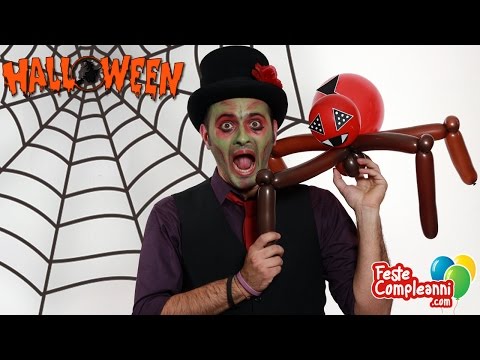 ragno - Halloween ideas, tutorial for create a Spider Balloon for the Halloween Party. Decorazioni per Halloween, palloncino Ragno, Balloon Spider, per la vostra fes...