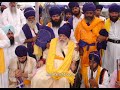 Nihang Chief Jathedar Santa Singh was brought in 'Dastar-Bandi' ceremony of Baba Balbir Singh Akali on October 01, 2007.Being an old man, he was unable to move even his hands. He was brought there on a wheel chair. Nihangs were always there to help this Nihang chief, who was once a center of controversy over 'Kar Seva' of Sri Akal Takht Sahib Ji.These video clips show Jathedar Santa Singh when he took part in 'Bhog' ceremony of Jathedar Asa Singh and others (relatives of Baba Balbir Singh). The 'Dastaar-Bandi' ceremony of Baba Balbir Singh Akali was also held during the 'Bhog' ceremony.Giani Gurbachan Singh (Head Granthi Sri Darbar Sahib Amritsar), Giani Joginder Singh (Jathedar Sri Akal Takht Sahib Ji), Giani Iqbal Singh (Jathedar Takht Sri Harmandir Sahib Patna Sahib Ji), Giani Tarlochan Singh (Jathedar Takht Sri Kesgarh Sahib Ji), Giani Balwant Singh Nandgarh (Jathedar Takht Sri Damdama Sahib Ji), Baba Balbir Singh Akali, S. Avtar Singh (President, the SGPC), Bibi Jagir Kaur (ex-President, the SGPC), S. Kirpal Singh Badungar (ex-President, the SGPC), Bir Davinder Singh (ex-deputy speaker of Punjab Assembly) and Prof. Prem Singh Chandumajra (ex-Member Parliament) etc are seen in these video clips.