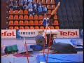 Kristina Pravdina (RUS) on uneven bars during the prelims at the 2005 Svoli Games held in Finland.