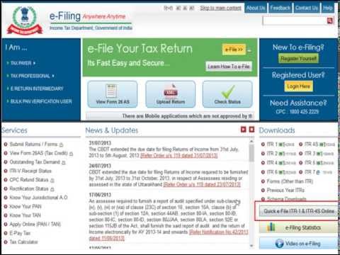 how to e-filing of income tax return in india