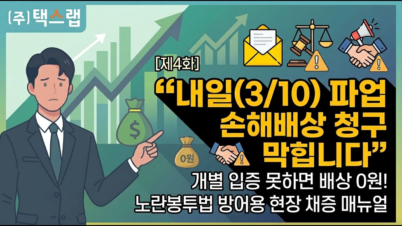[제4화] "내일(3/10) 파업 손해배상 청구 막힙니다" 개별 입증 못하면 배상 0원! 노란봉투법 방어용 …