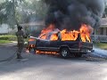 While returning from a trailer fire I heard GFD tone out for a reported car fire in the arear of 20th and Chase, a thick black header was visible from a mile away. Crews from Engine 4 put a quick knock on the fire and nobody was hurt. While they were working, a rubbernecker slammed head-on with another vehicle just down the street. GPD was on scene asap, it appeared there were no injuries at the crash.
