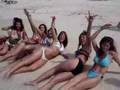 Party sexy girl on the beach