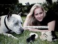nap time : 3 chicks   pit bull